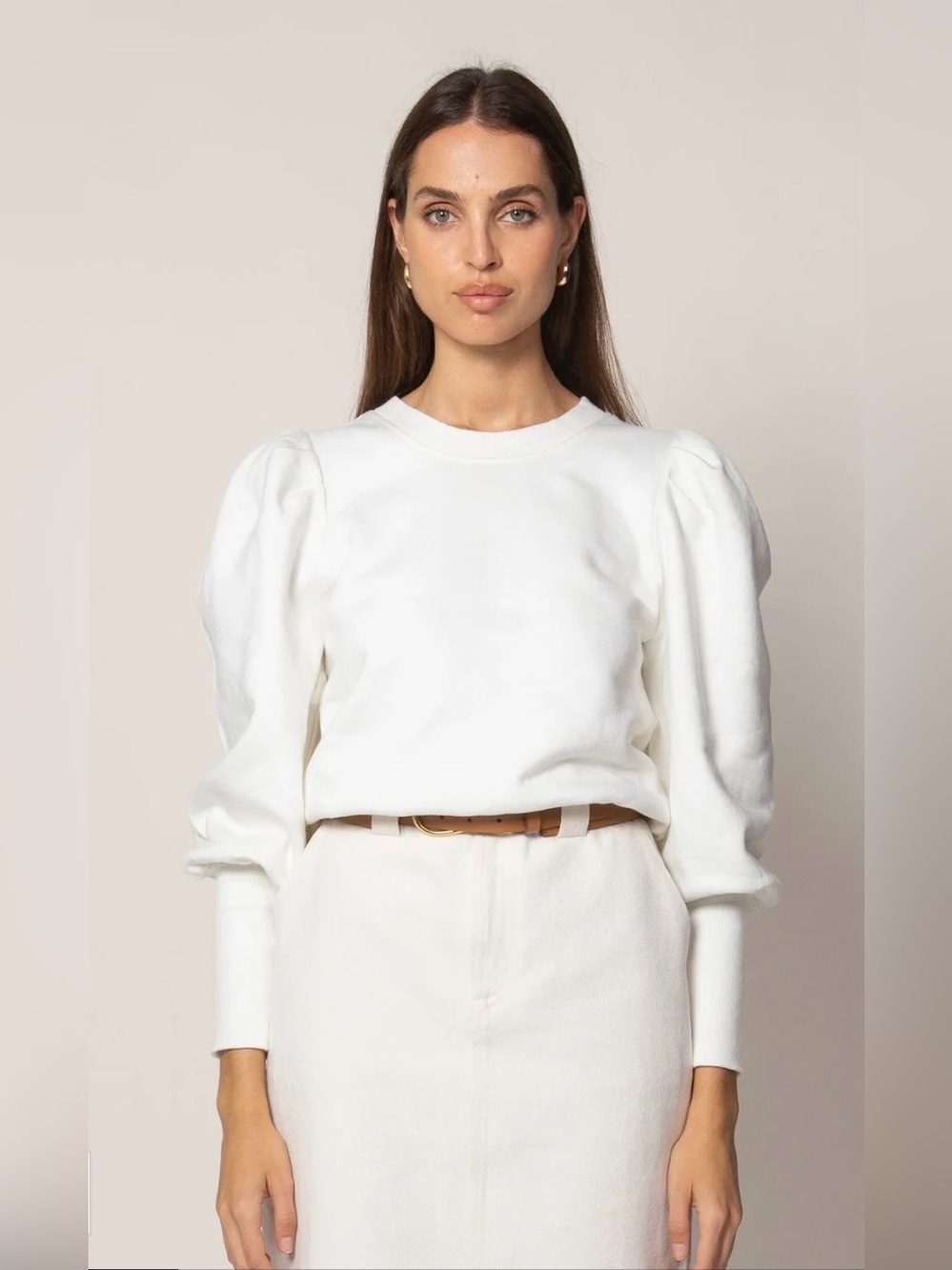 Cleobella Indi Sweatshirt - Ivory size M - Picture 2 of 9